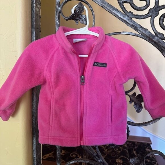 Bright Pink Fleece Columbia Jacket - Picture 1 of 5
